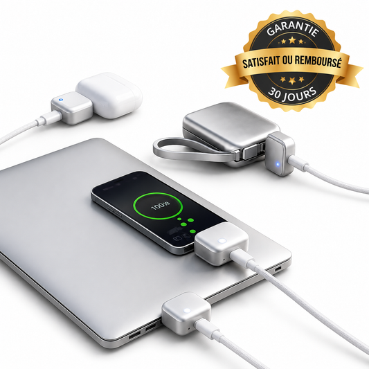Adaptateur qui débranche automatiquement vos appareils à 100 % de charge.
