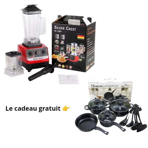 Moulinex Silver crest 9500W + 4 casseroles + 6 cuillères FB